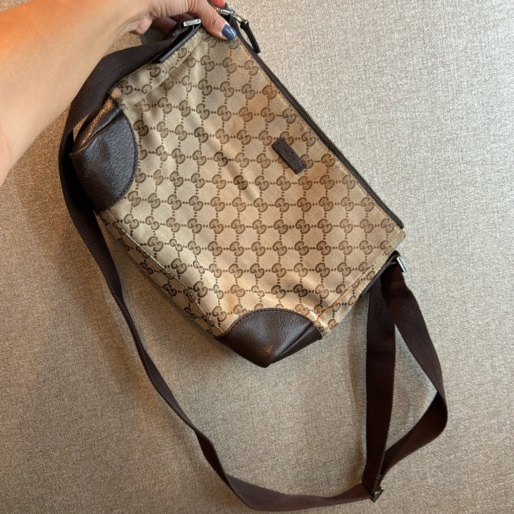 Authentic Gucci Canvas Crossbody Bag